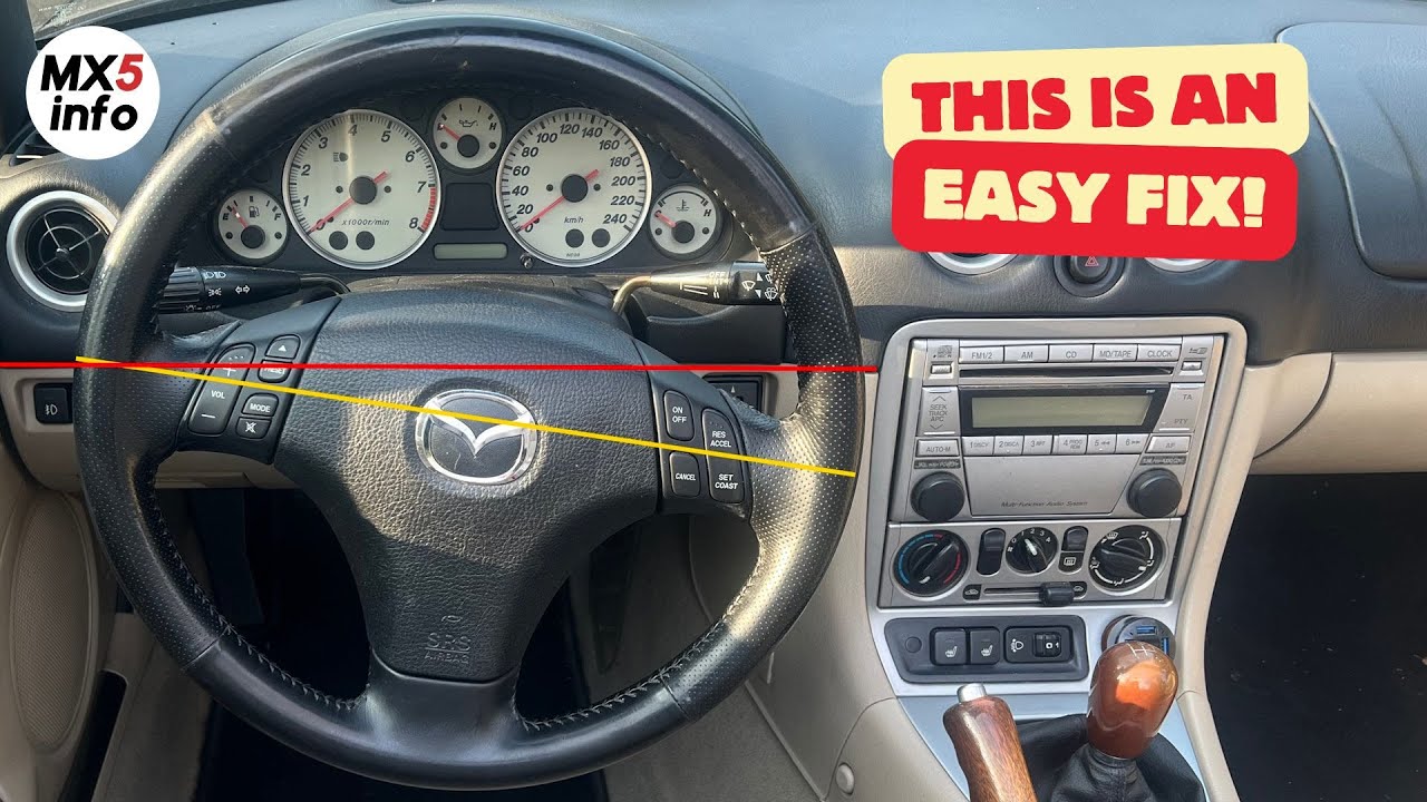How to correct the steering wheel alignment on the Miata