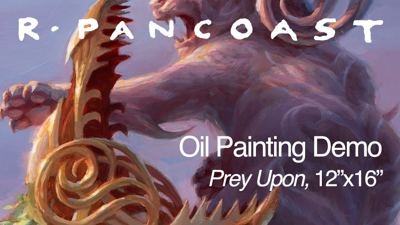 Oil Painting Demo: Prey Upon for Magic: the Gathering