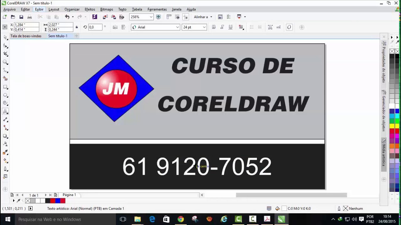 Curso de CorelDraw X7, para iniciante. Criando arte-aula 09