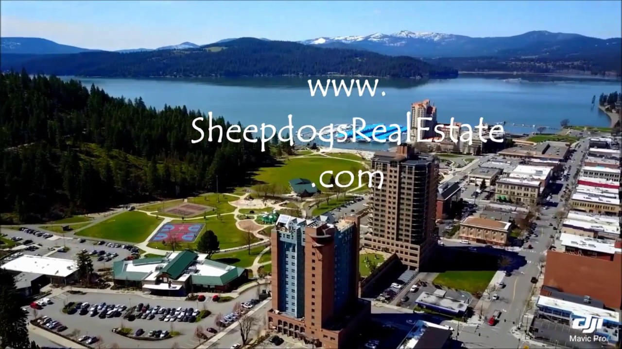 360 aerial tour of downtown Coeur d'Alene, Idaho