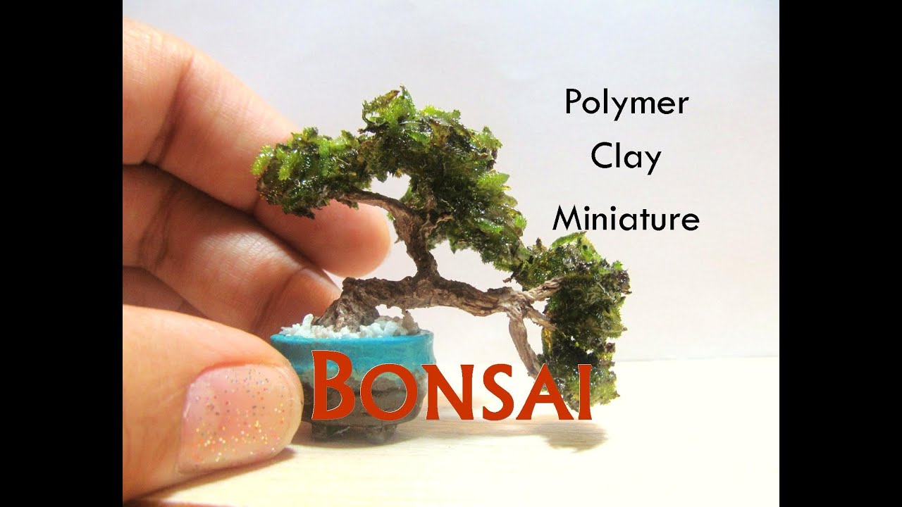 Miniature Bonsai Tree from Polymer Clay for a Dollhouse