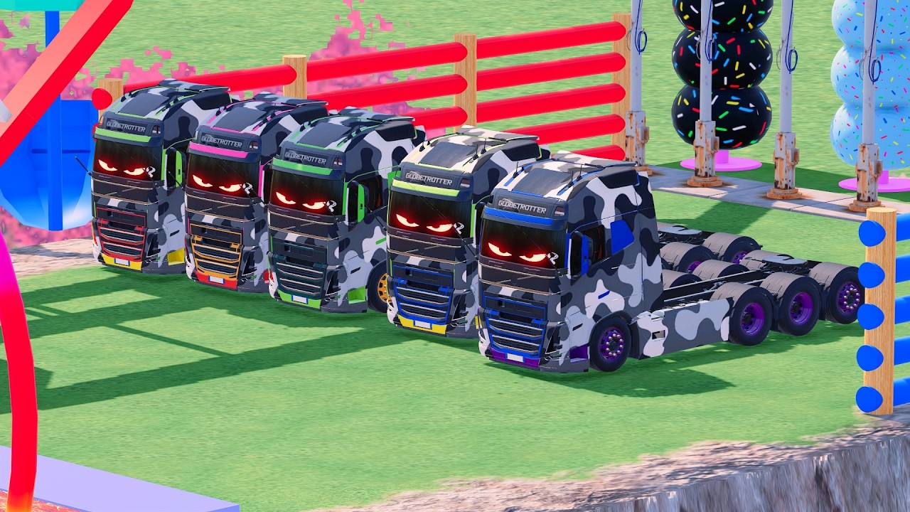 This Giant Mixer Truck Transport Went Crazy! Double Flatbed Trailers | FS22