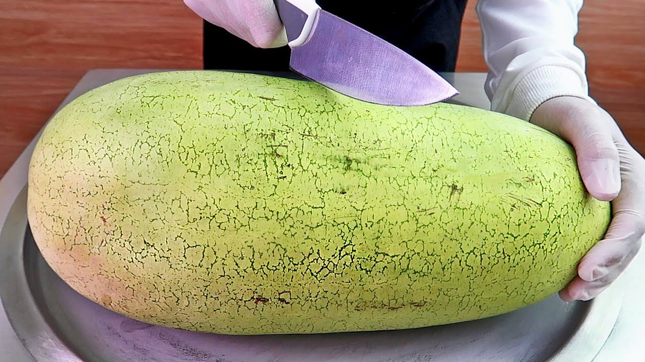 Watermelon ice cream rolls street food - ايس كريم رول ب البطيخ