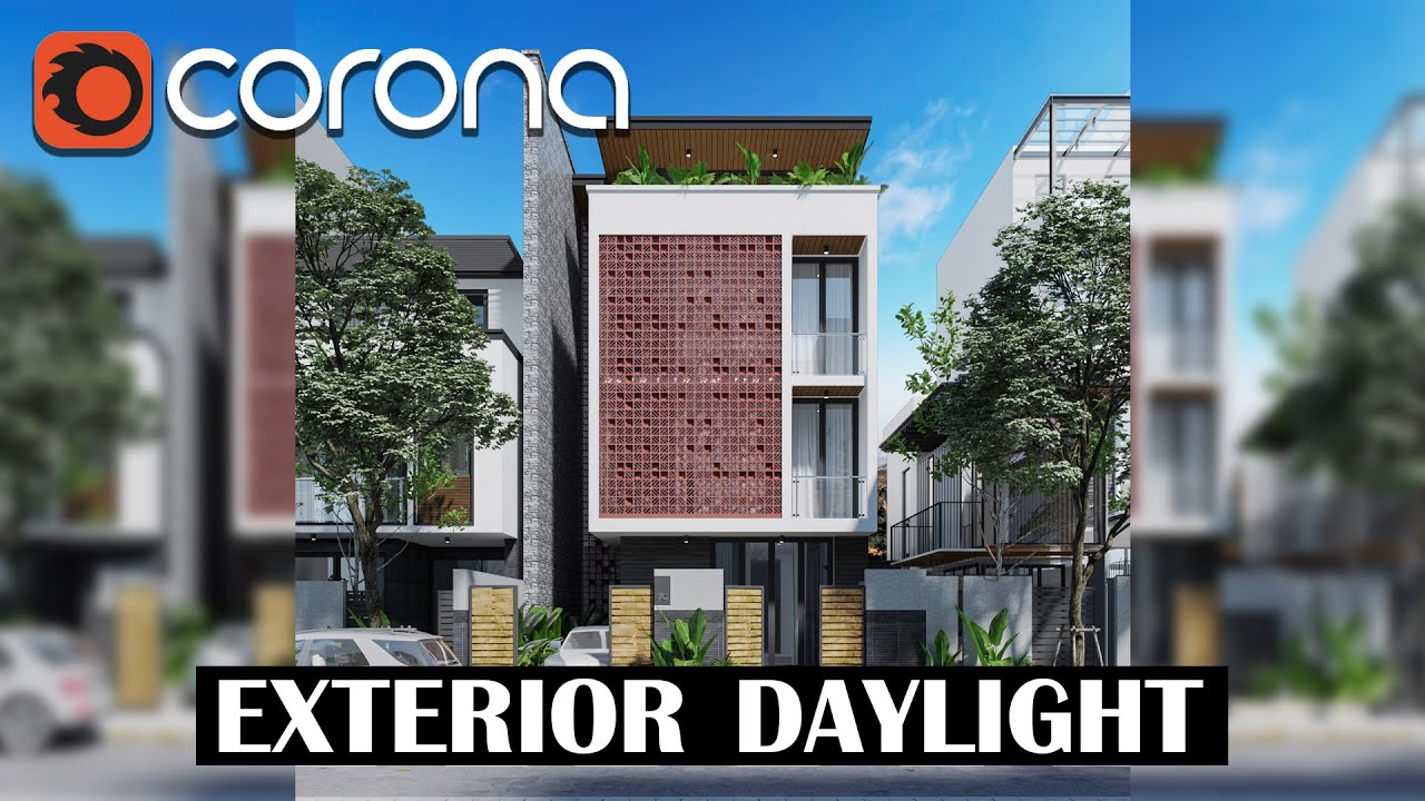 3D Tutorial | 3ds Max  Corona Render | Exterior daylight lightning