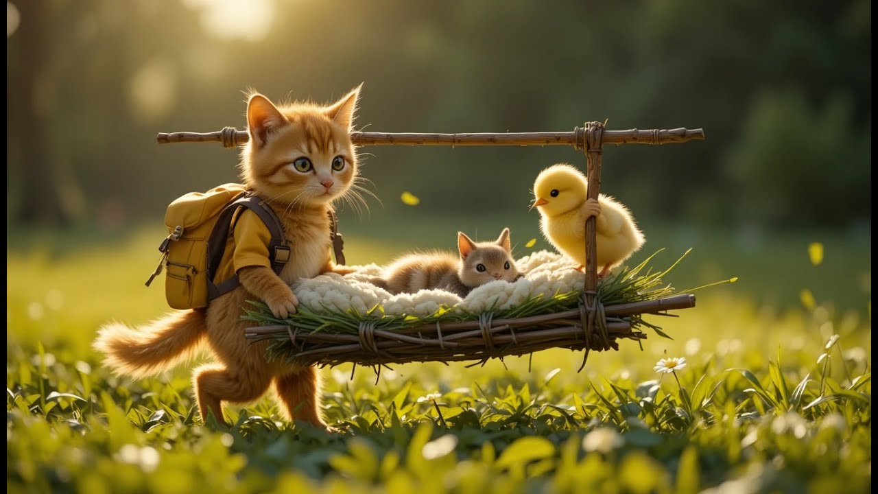 “Kitten & Chick Save a Life!🐿️🔥