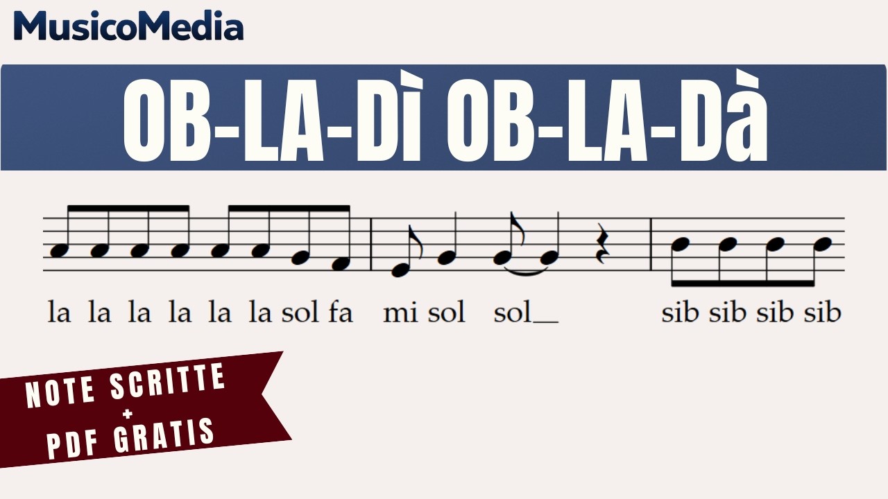 OB-LA-DI OB-LA-DA - BEATLES - FREE PDF - Spartito facile - Flauto dolce - Violino - Tutorial