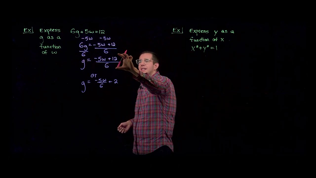 Precalculus Ch.1.1 Part 3: Expressing Variables as Functions
