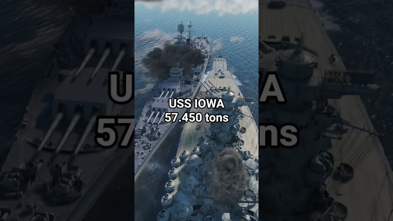 USS Iowa and Yamato Battleships size comparison. #naval #ships #warthunder #yamato