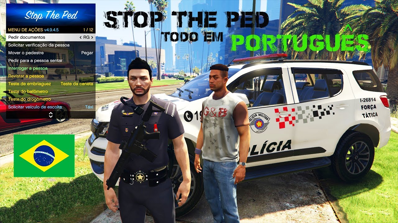 COMO INSTALAR STOP THE PED TODO EM PORTUGUÊS ATUALIZADO PASSO A PASSO | GTA 5 POLICIAL (TUTORIAL)