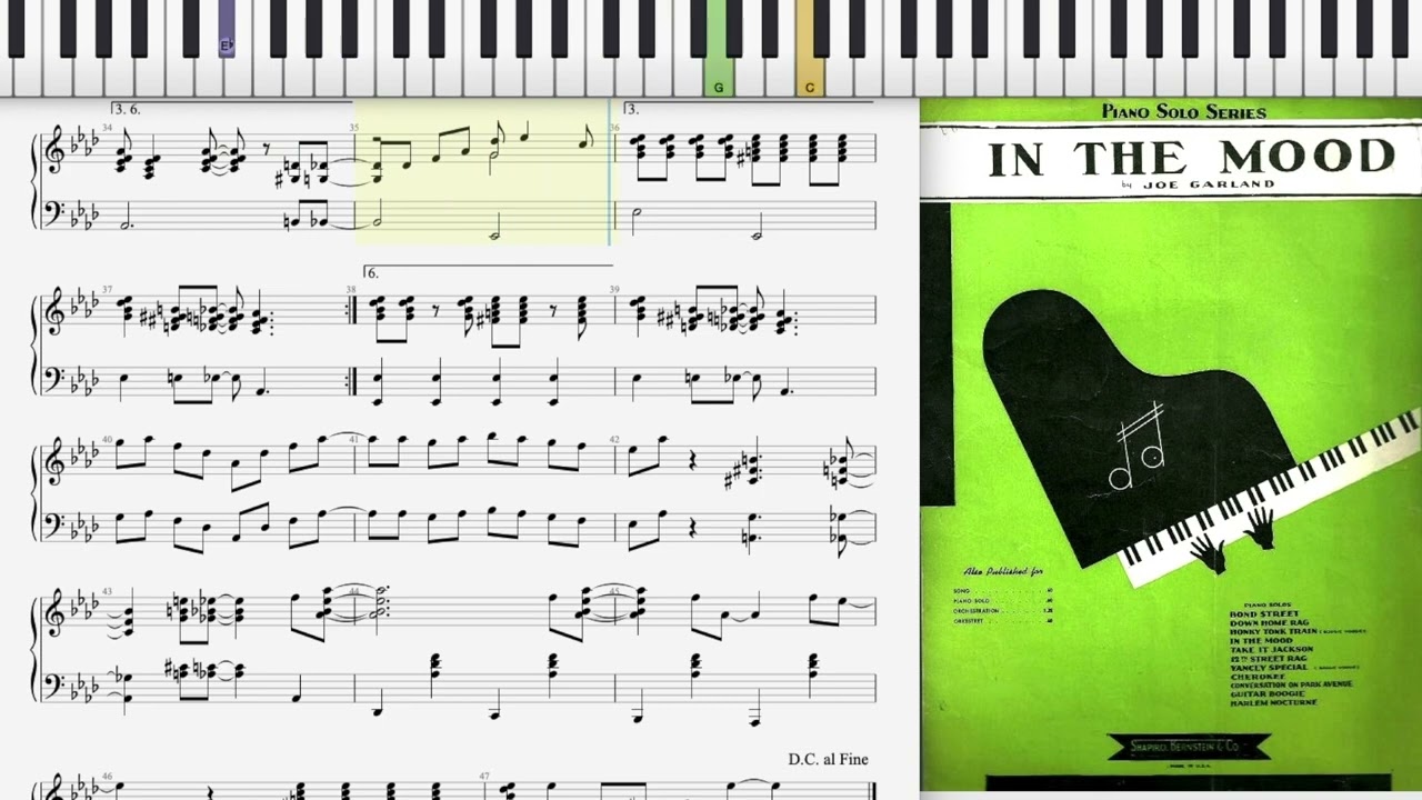 In The Mood by Joe Garland (1939, Jazz piano solo)