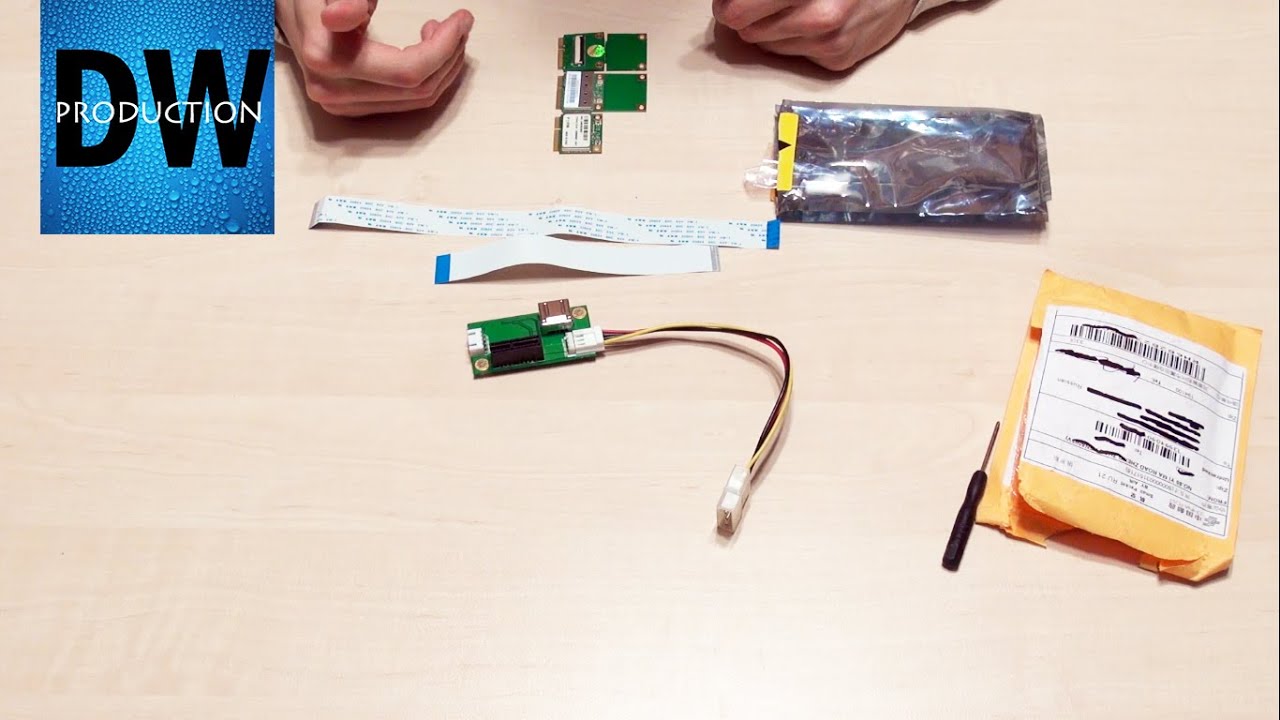 Переходник Mini PCI express на PCI Express 1X для подключения видеокарты