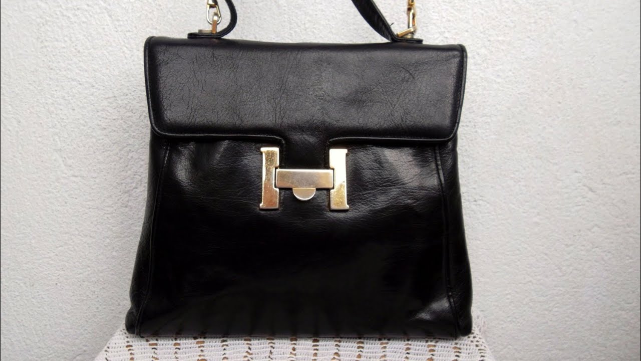 Made in Italy - Black Leather Bag by Plinio Visona