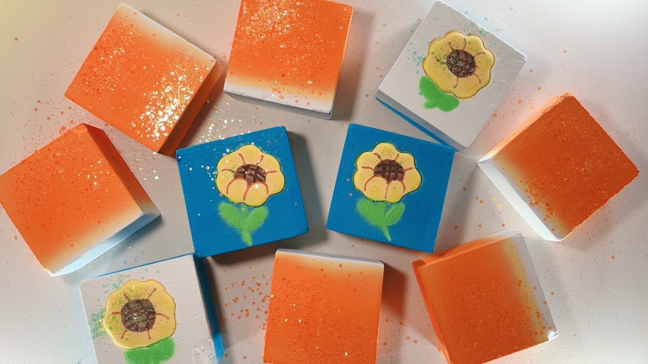 ASMR🌻Sunflower&rising sun🌅~Soft dyeing&crispy Cs | Gym Chalk Crush | Sleep Aid | Oddly Satisfying |