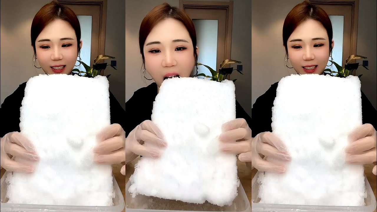 ASMR WHITE ICE EATING YY 