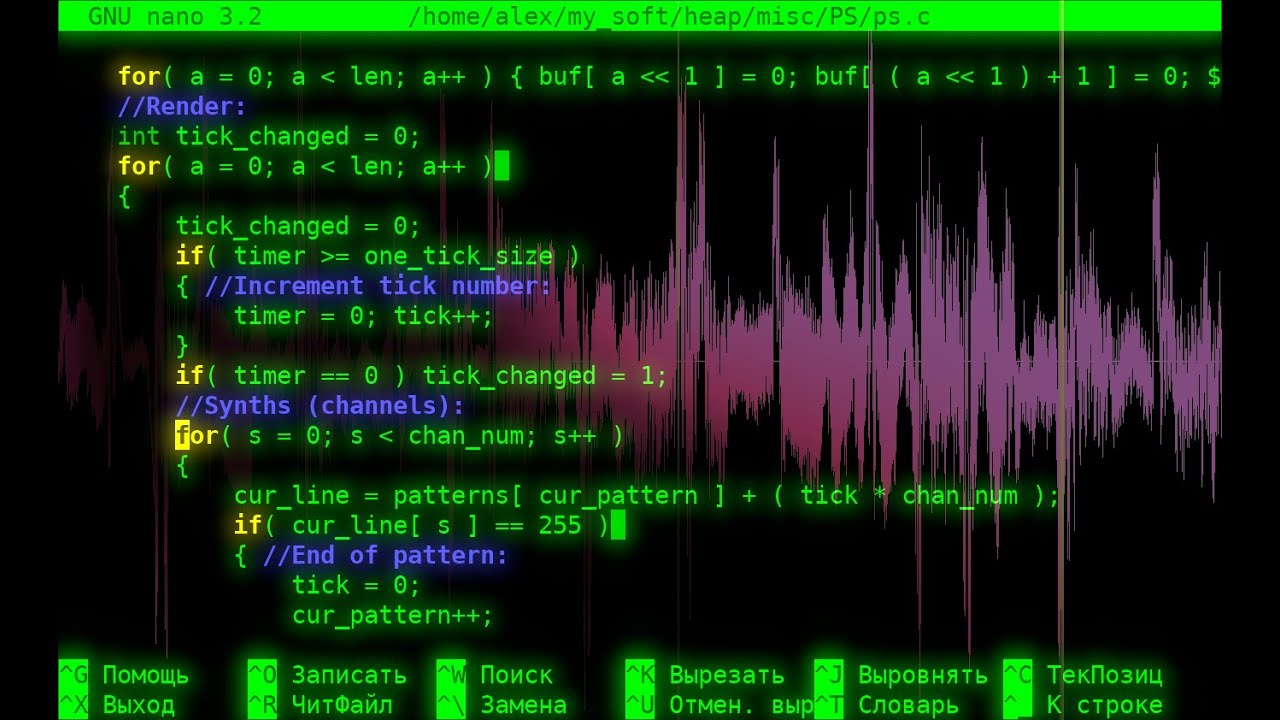 Music created with the C programming language