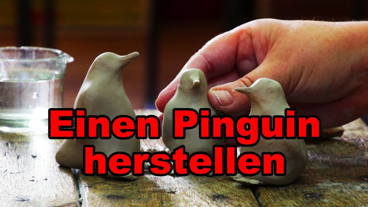 Einen Pinguin aus Ton formen - Tutorial deutsch (German) | 013