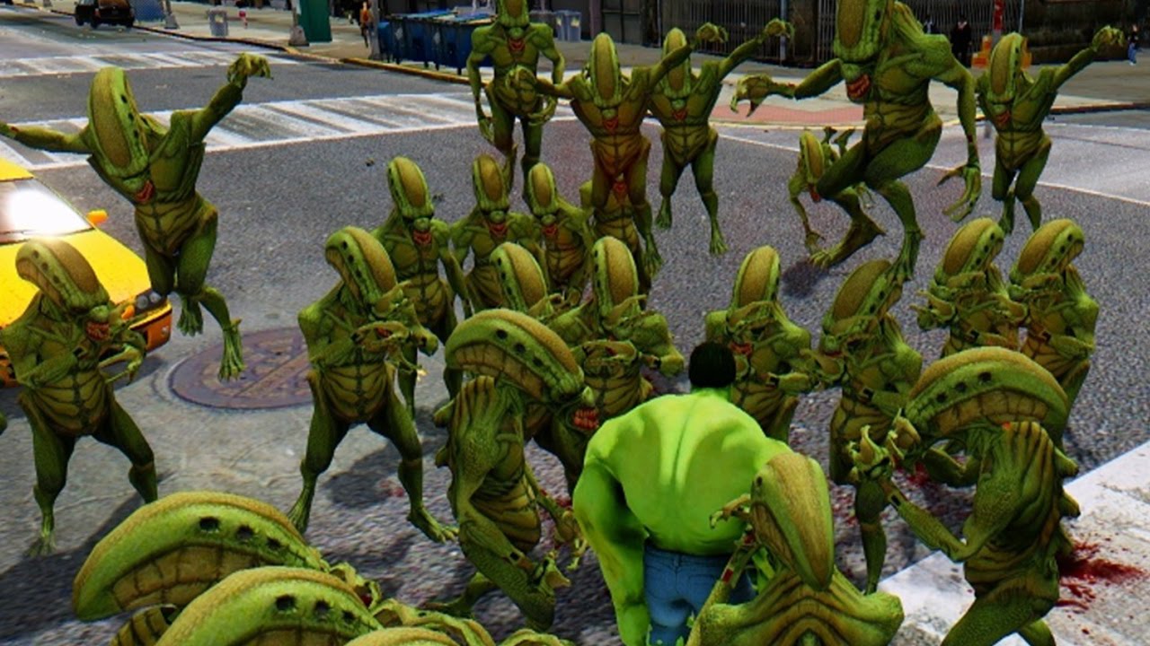 The Incredible Hulk vs Alien Invasion Attack - Epic Battle
