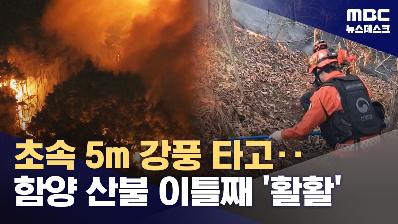 건조·강풍에 이틀간 전국 산불 17건‥함양 산불 이틀째 '진화 중' (2026.02.22/뉴스데스크/MBC)