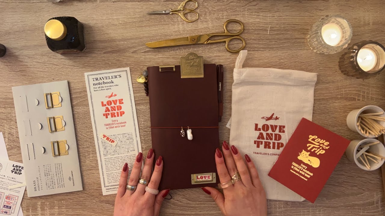 setting up my ♥️RED♥️ traveler’s notebook | love and trip special edition unboxing❣️