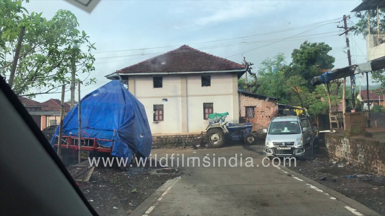 Driving through Mulgaon village towards Khandoba Temple in Badlapur
