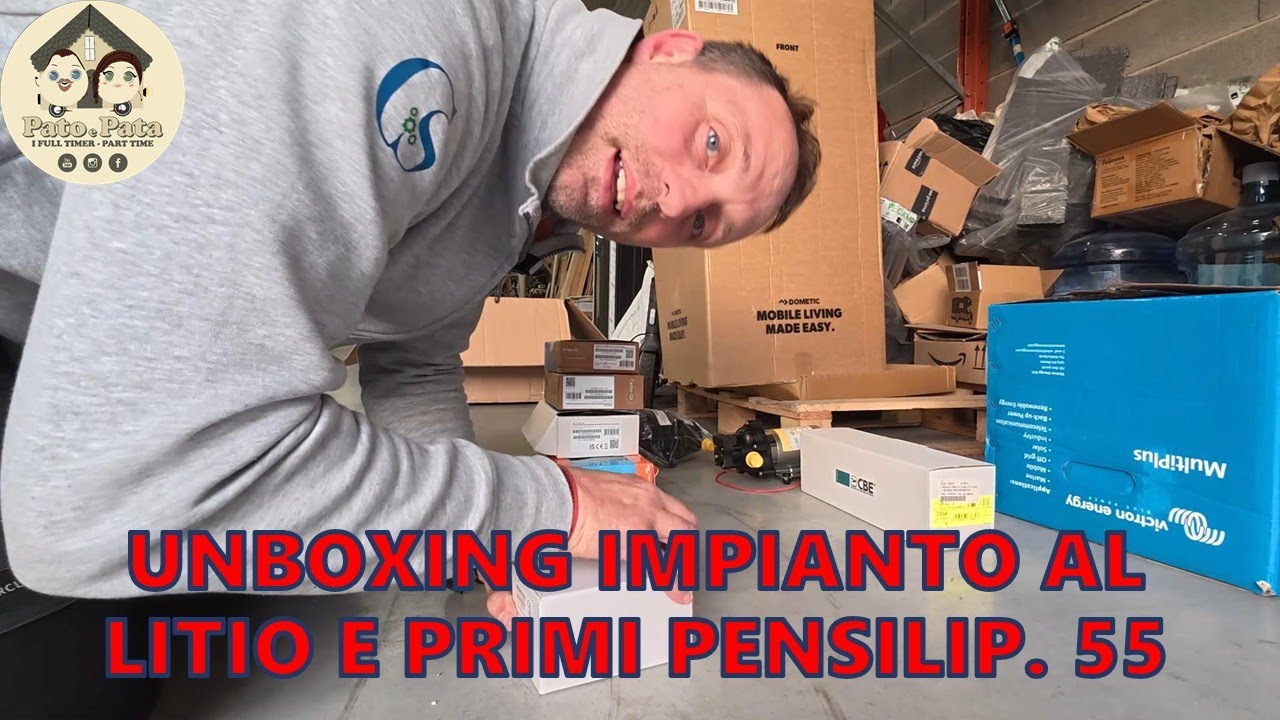 UNBOXING IMPIANTO A LITIO ULTIMI PENSILI CAMPER FAI DA TE CAMPERIZZIAMO VAN MERCEDES SPRINTER PT 55