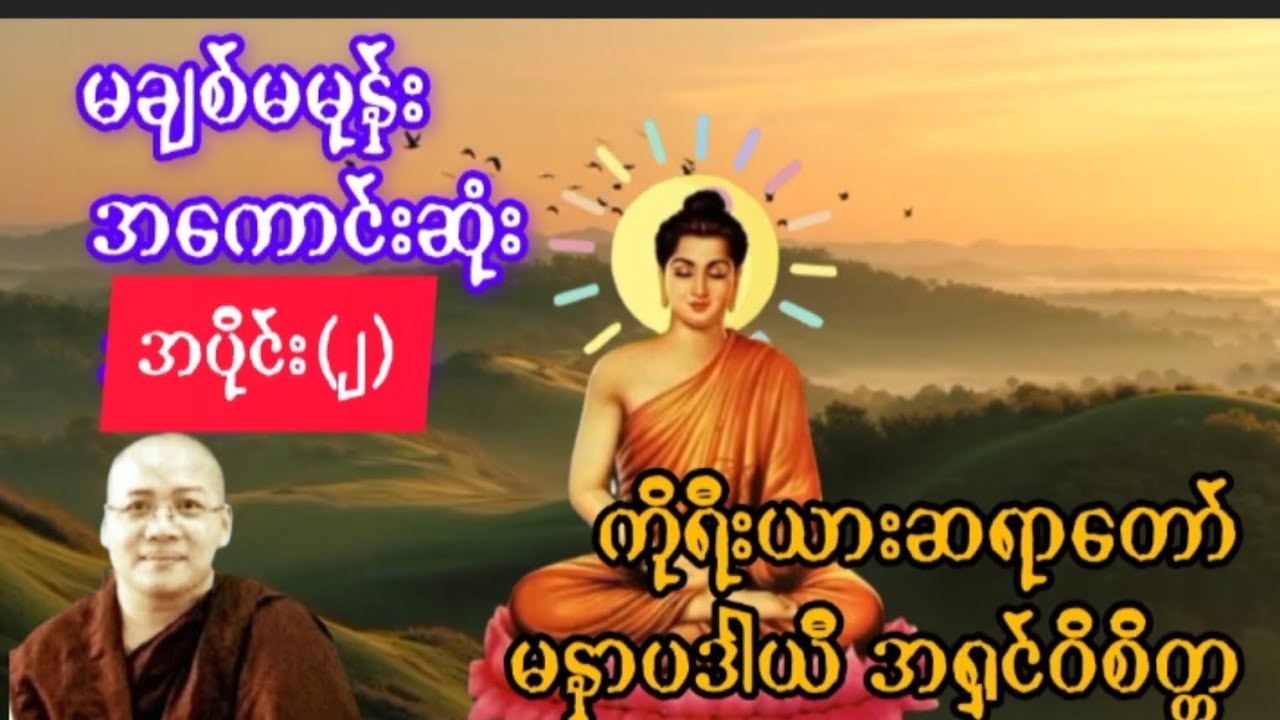 မချစ်မမုန်း အကောင်းဆုံးတရားတော် အပိုင်း(၂) ကိုရီးယားဆရာတော် မနာပဒါယီ အရှင်ဝိစိတ္တ