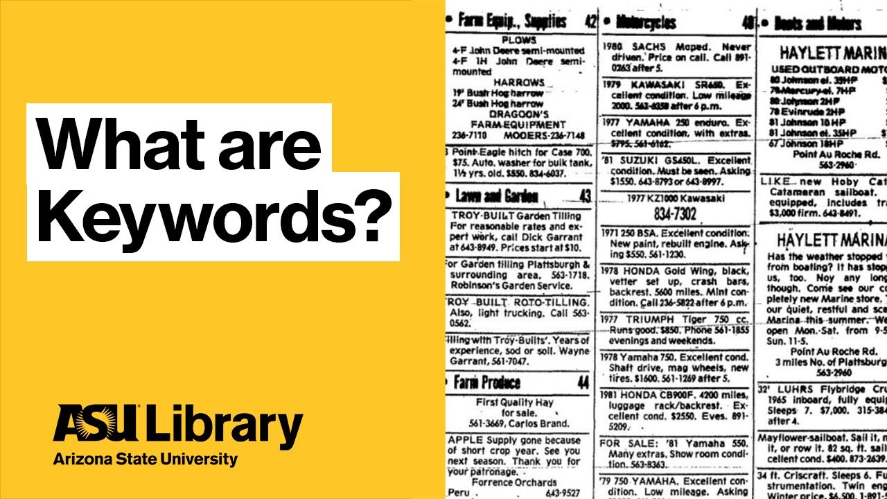 What are Keywords? | Instruction at ASU Library