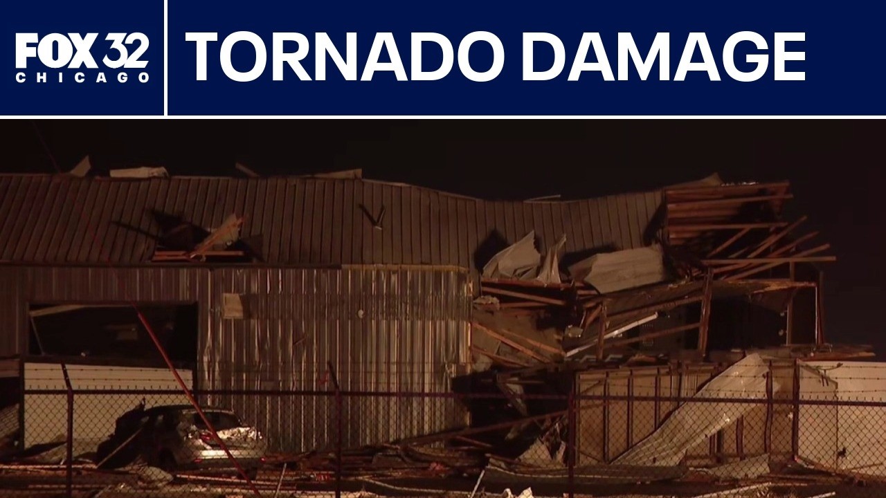 Large tornado tears through Kankakee County; minor injuries reported