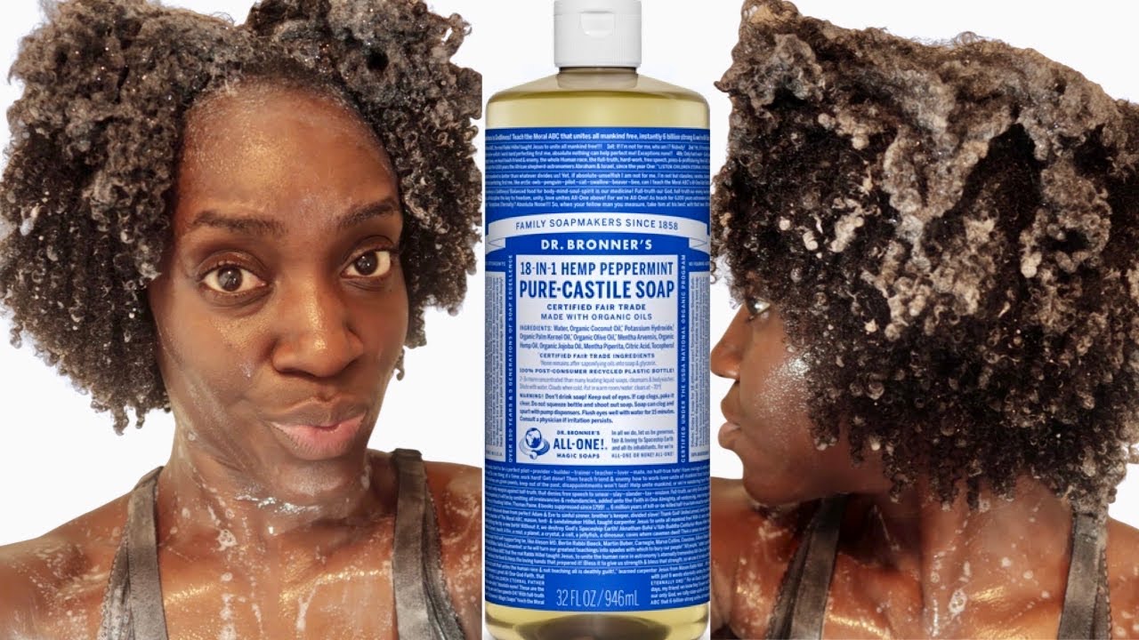 WASHING MY NATURAL HAIR WITH DR.BRONNERS 18in1 CASTILE PEPPERMINT SOAP|GOOD OR BAD IDEA?