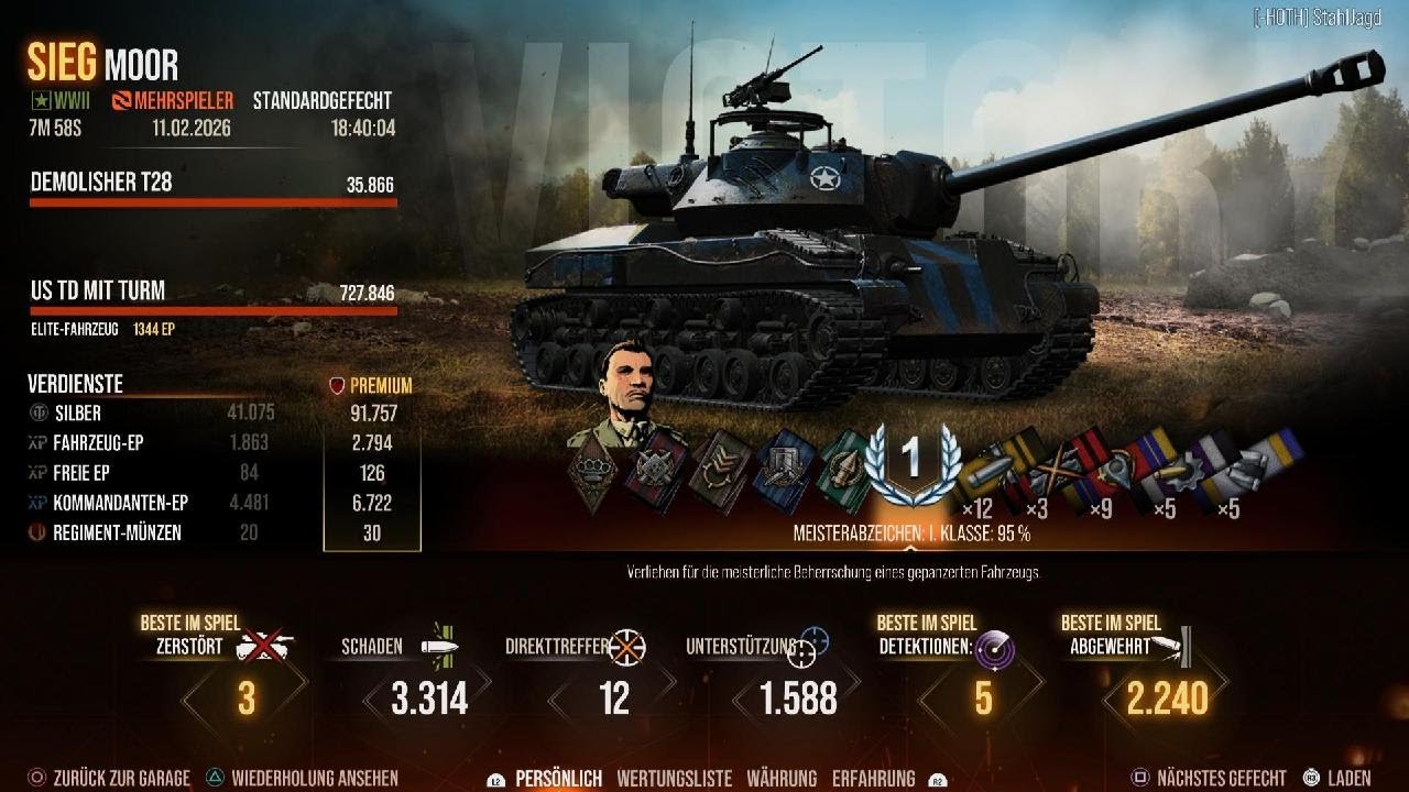 World of Tanks, MVP mit dem Demolisher, über 3300 Schaden 💥💥💥