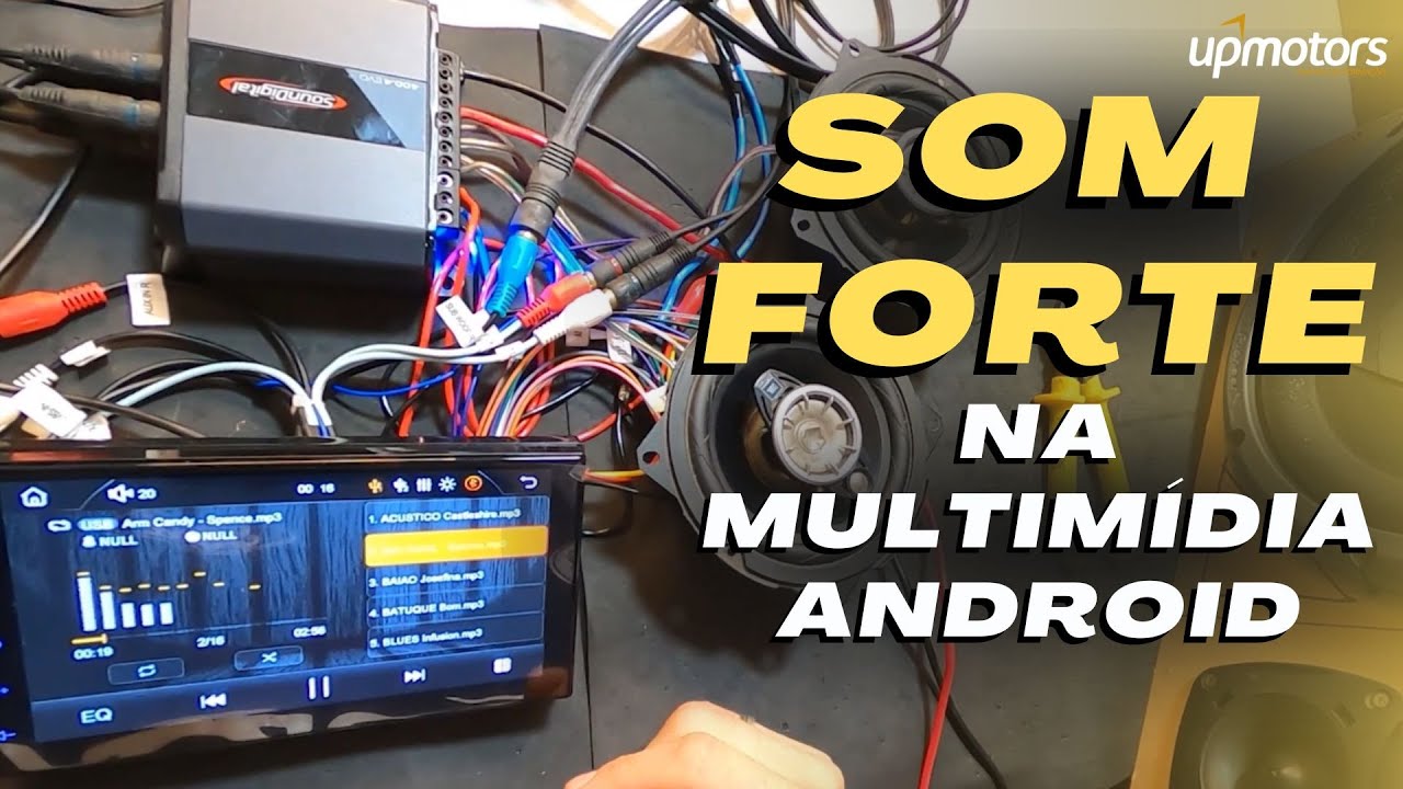 Som Forte com AMPLIFICADOR na MULTIMÍDIA ANDROID ; UPMOTORS
