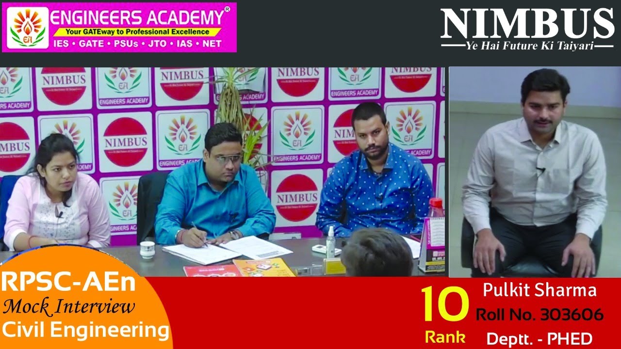 Congratulations Pulkit Sharma ( PHED - AEn ) | Mock Interview -Engineers Academy Toppers in RPSC AEn