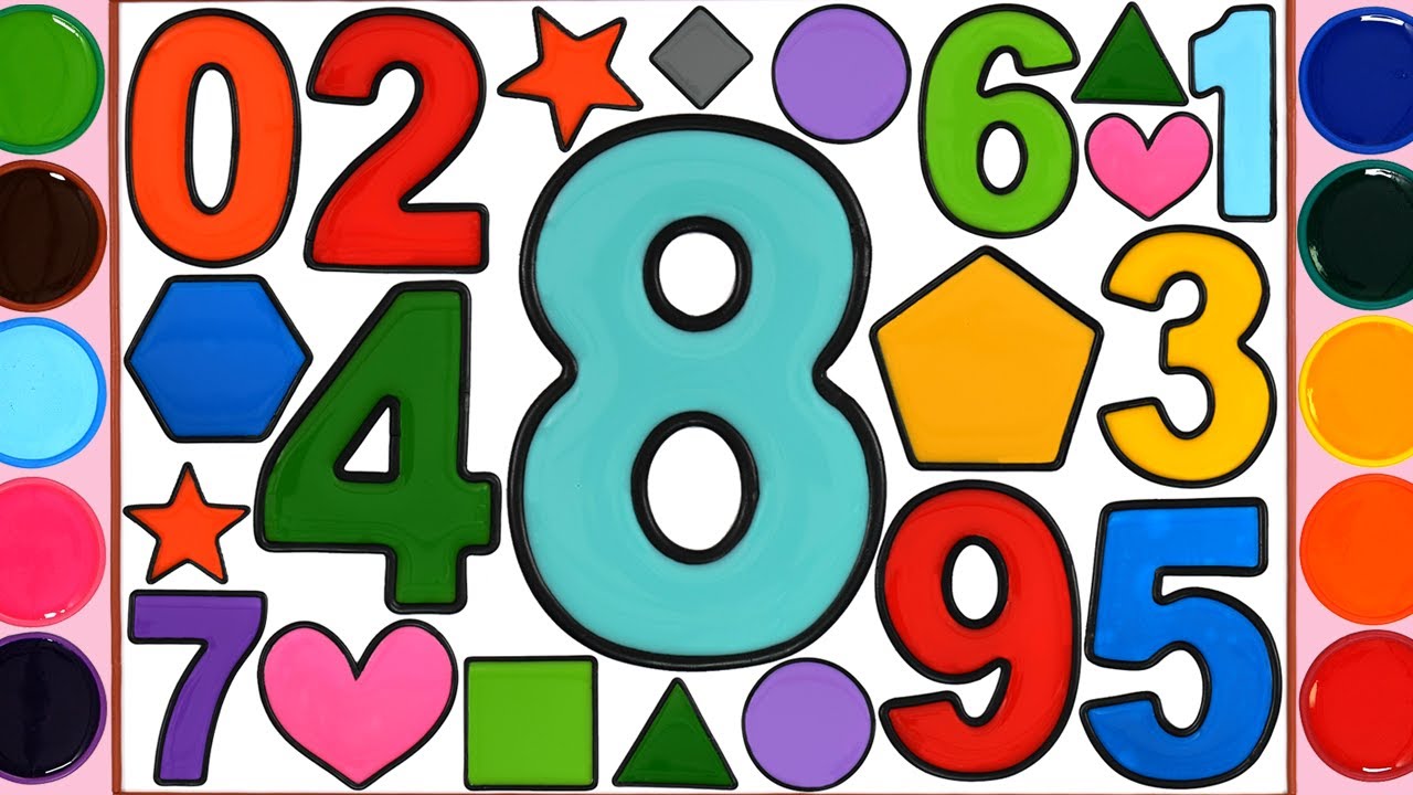 Number, Shapes Jelly Coloring & Painting | Menggambar Dan Mewarnai Angka Untuk Anak-anak