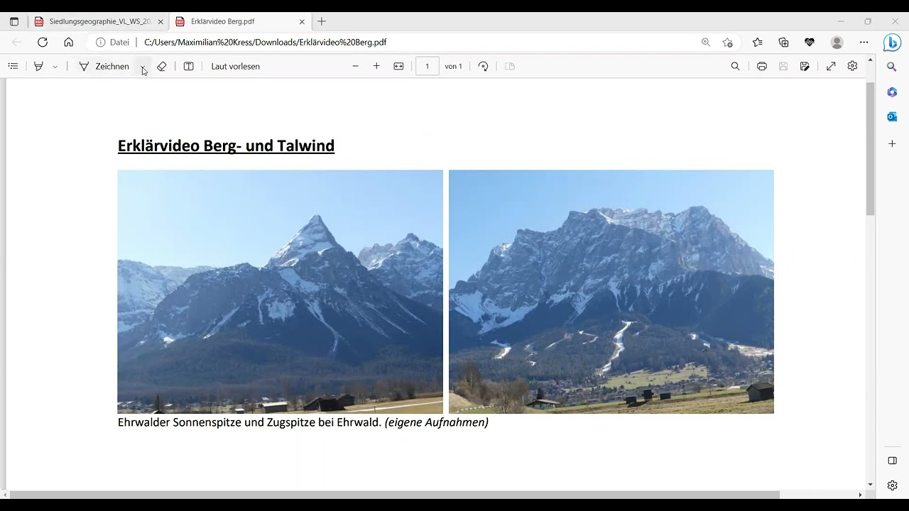 Berg- und Talwind. Geographieunterricht: Tagesperiodische Windsysteme.