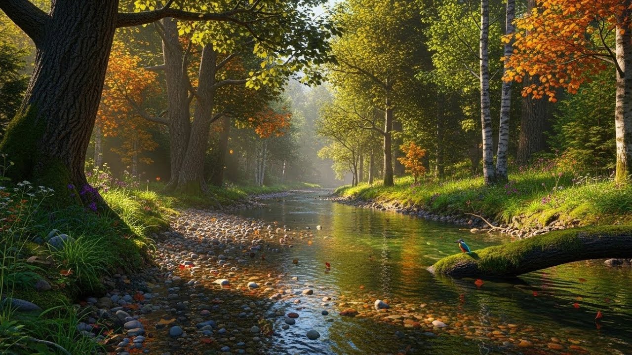 Tranquil River in Forest 🌲🌊 Relaxing Nature Ambience for Focus and Serenity #2704