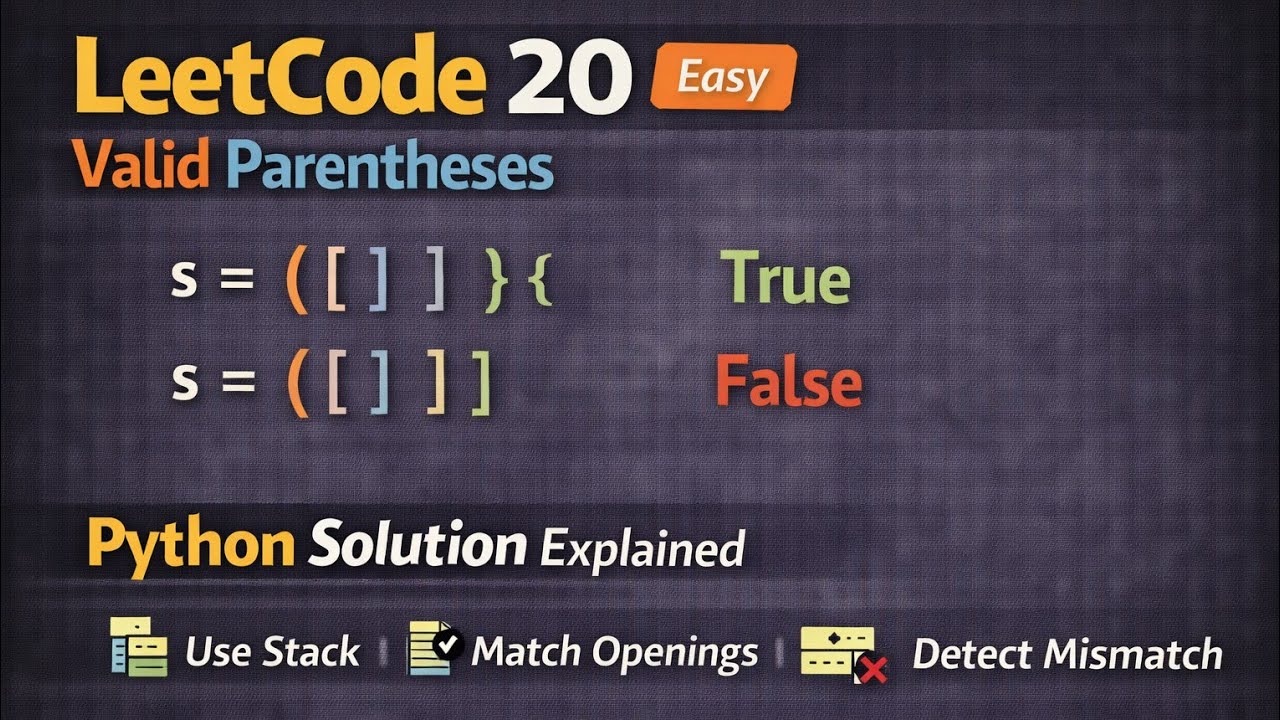 Leetcode problem 20 || Valid Parentheses || python solution 
