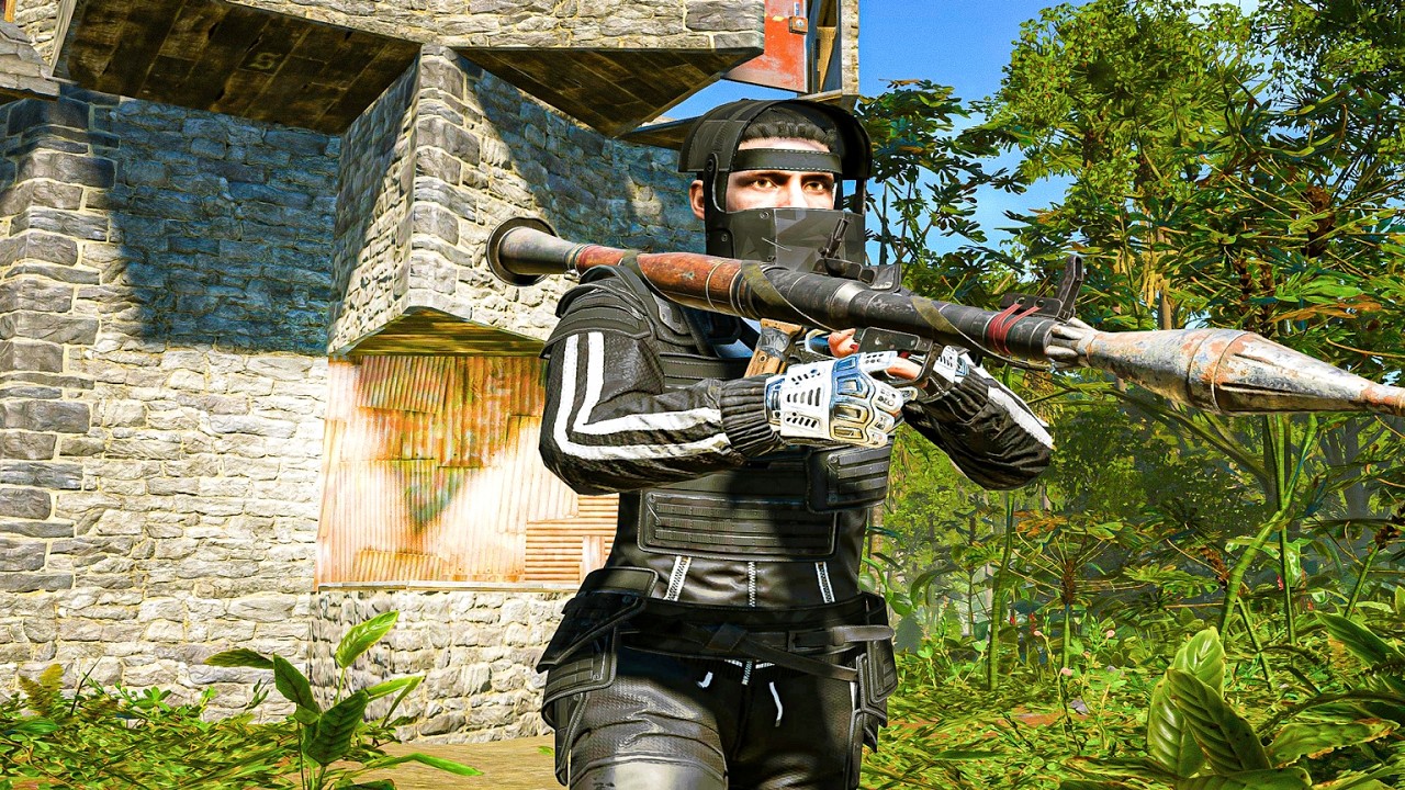 cabin day 3 but I raided my own base design to get rich - rust