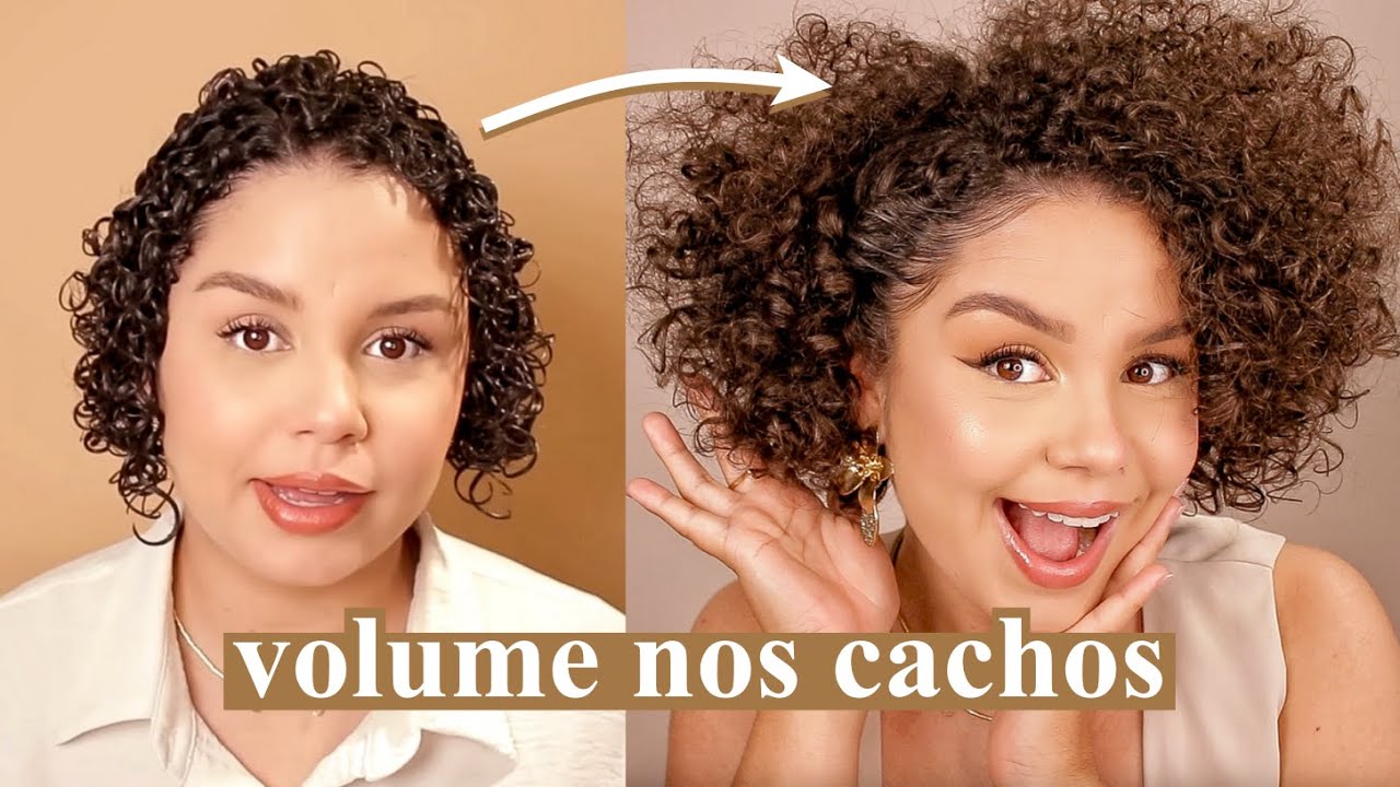 Como dar MUITO VOLUME no cabelo cacheado: ADEUS RAIZ MURCHA E GRUDADA! ✨