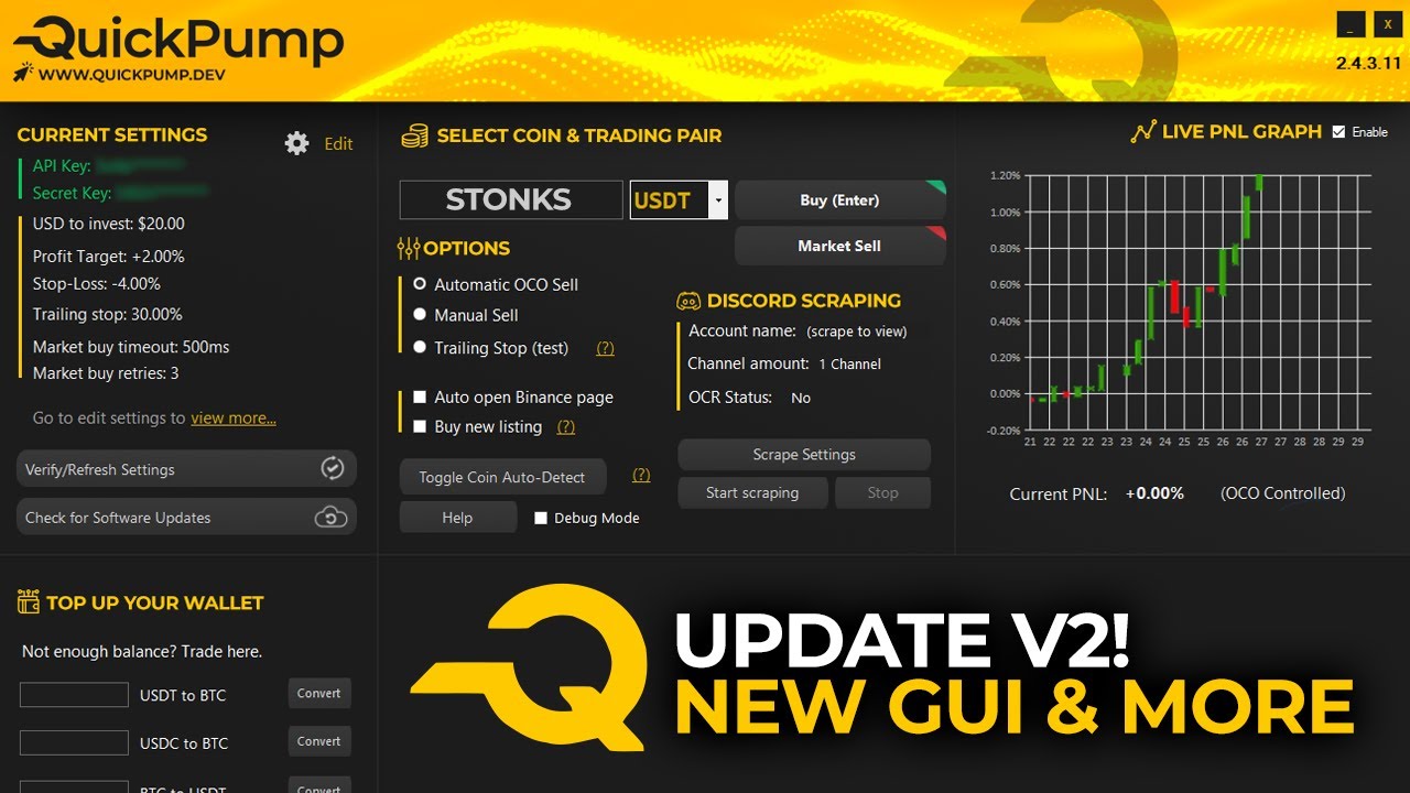 QuickPump UPDATED v2 Tutorial | New GUI & More From The Fastest Crypto Pump and Dump Bot!
