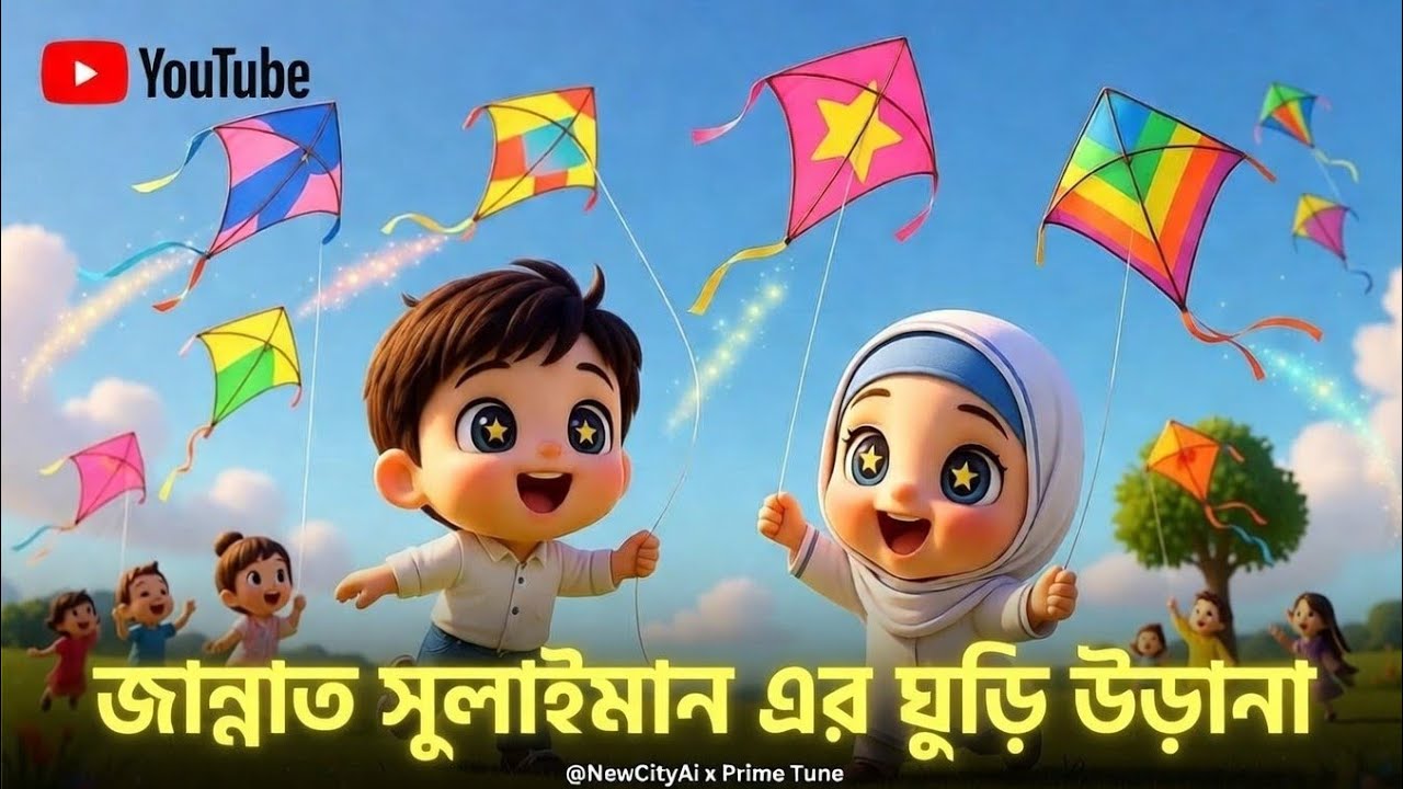 ঈদের ঘুড়ি উড়িয়ে বন্ধুদের সাথে জিতলাম! সুলাইমান আর জান্নাতের কিউট ঈদ গল্প 🎏❤️🌟 | ৩ডি কার্টুন