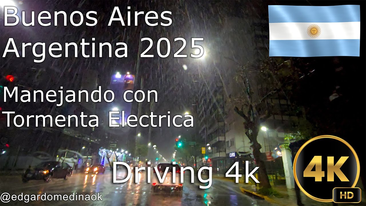 Tormenta Eléctrica en Buenos Aires (Driving 4k)