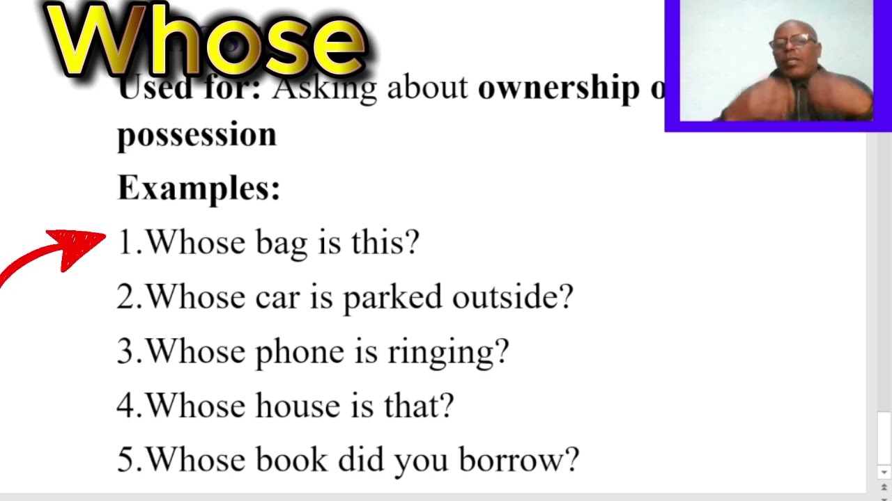 How construct interrogative or with whose