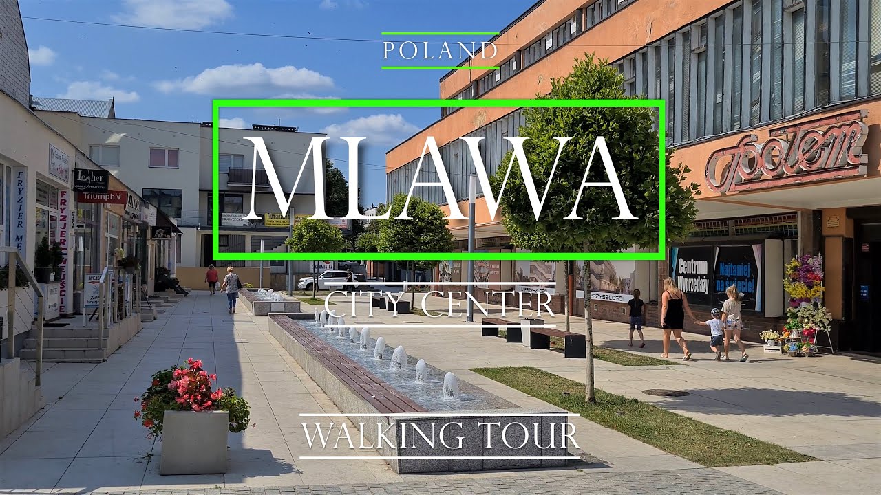[4K] POLAND City Center Mlawa WALKING TOUR/spacer po centrum Mławy