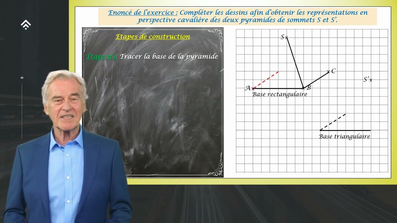 Tracer une pyramide en perspective cavalière