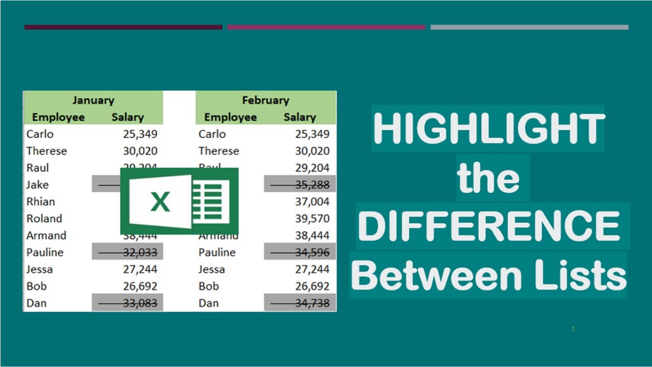 How to Identify and Highlight Unique Values or Differences Between Lists