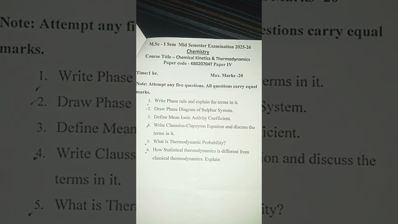 Chemical kinetics and thermodynamics 