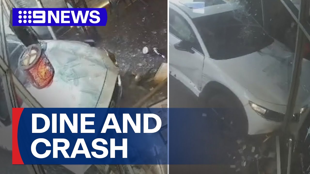 Car smashes into Adelaide restaurant | 9 News Australia
