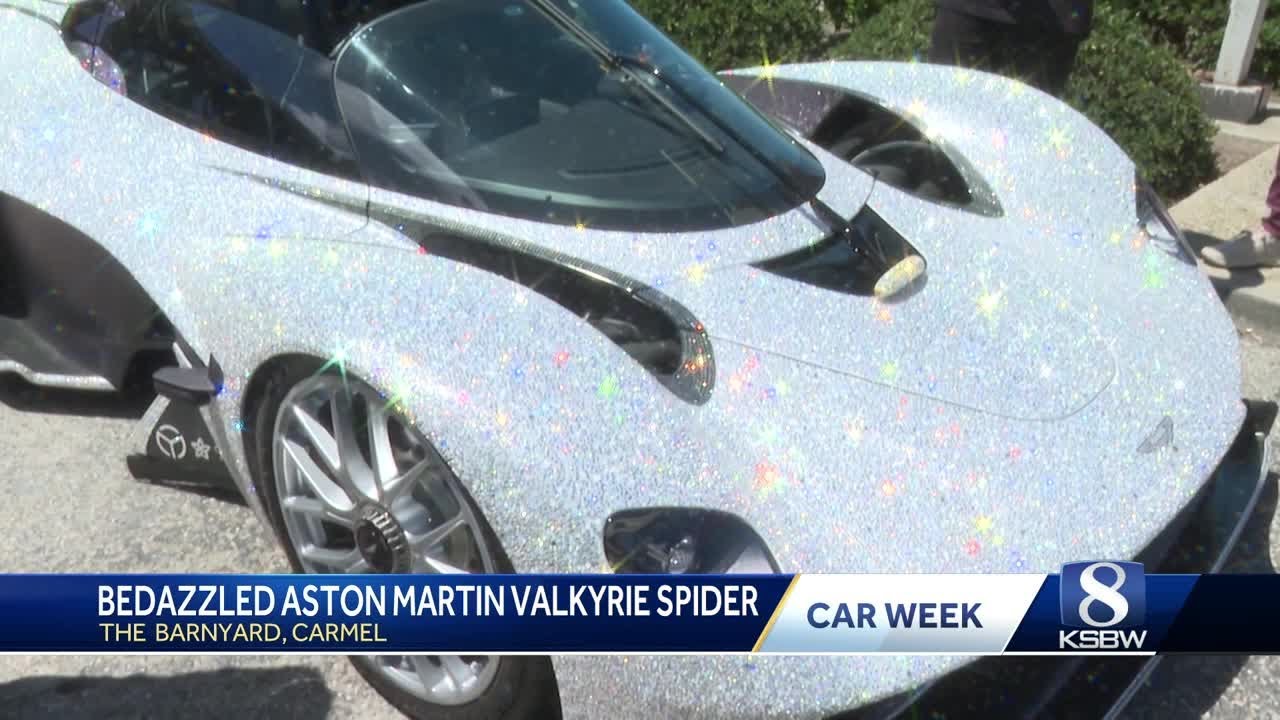 Bedazzled Aston Martin Valkyrie Spider draws attention in Carmel