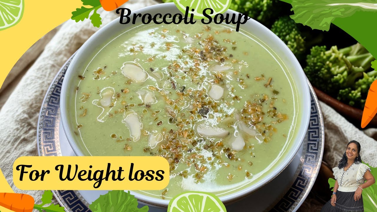 🥗5-Minute Creamy Broccoli Almond Soup | Weight-Loss Friendly
