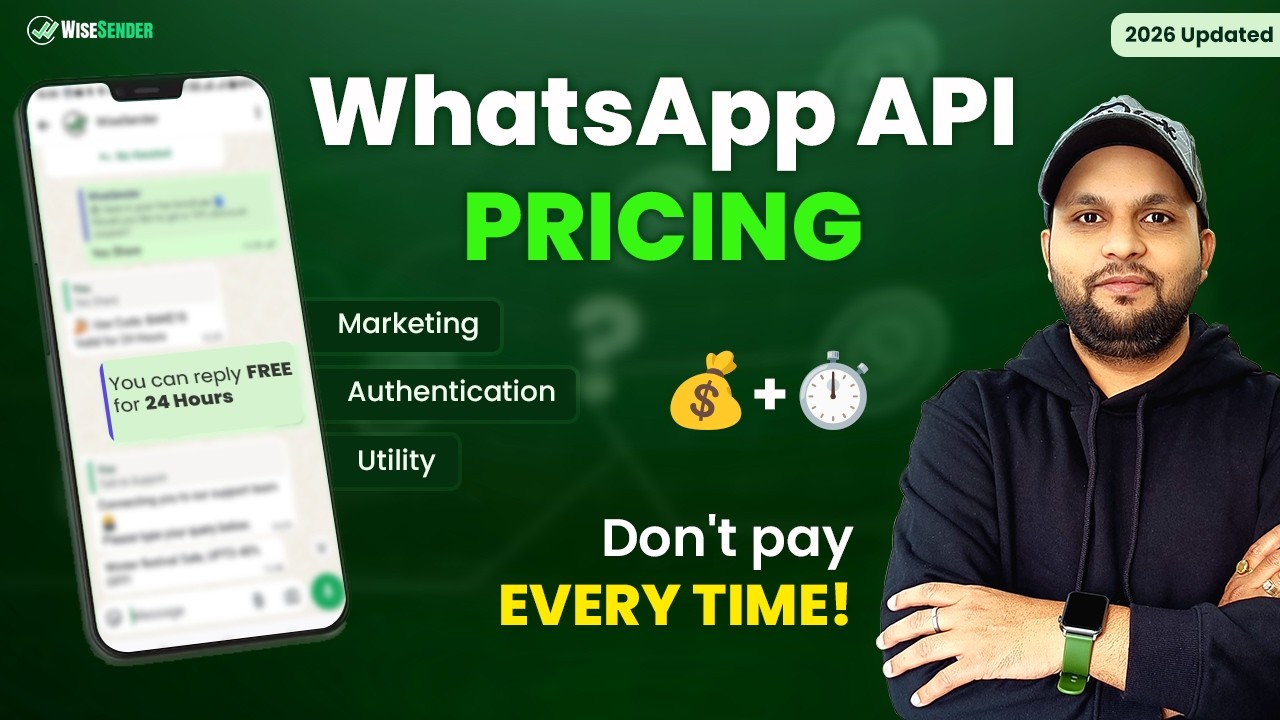 WhatsApp API Pricing Explained | 24 Hours Free Message Window | WiseSender Plans